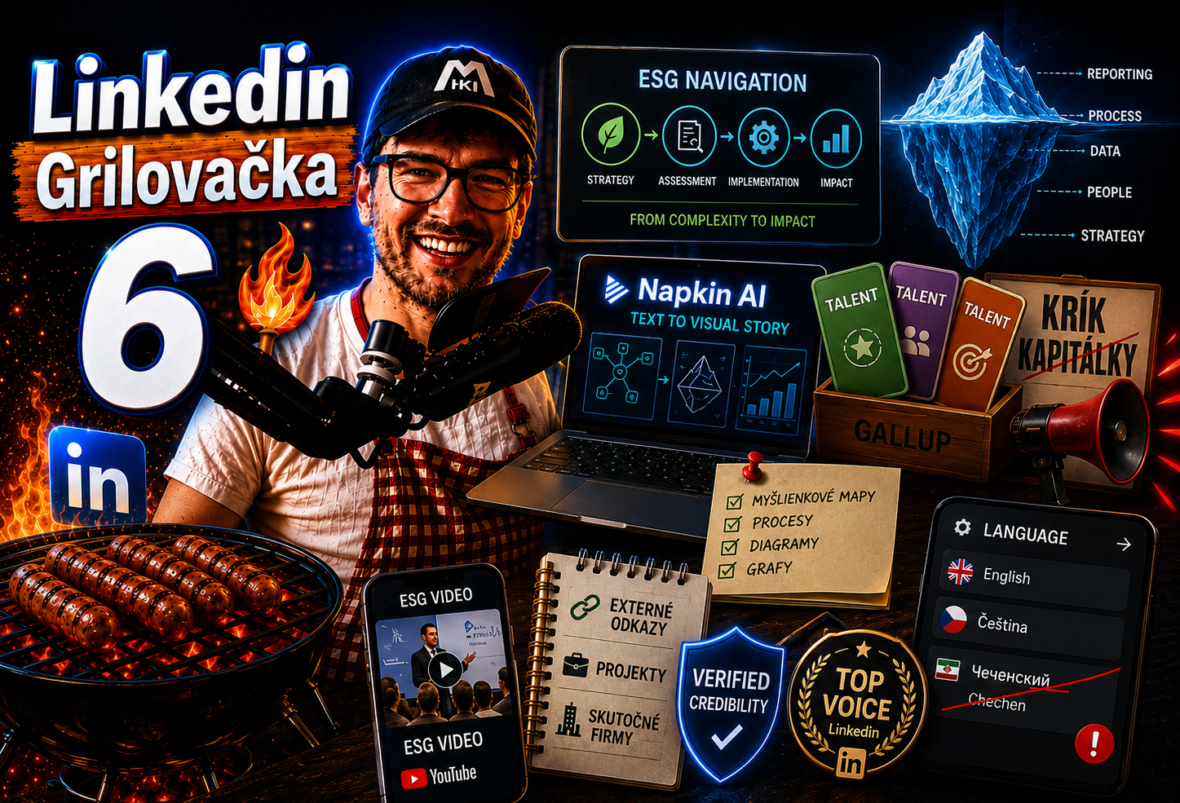 Linkedin Grilovačka 6 – vizuálny storytelling a fluent device na profile