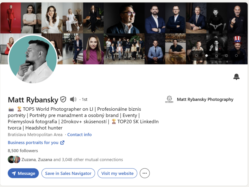 Prvá impresia Linkedin profilu – Matt Rybansky