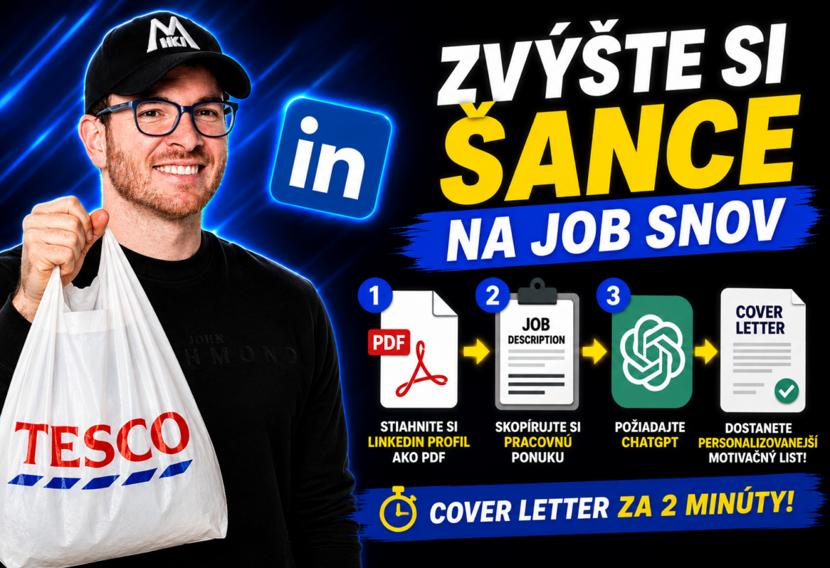 Motivačný list vytvorený cez ChatGPT z Linkedin profilu a pracovnej ponuky