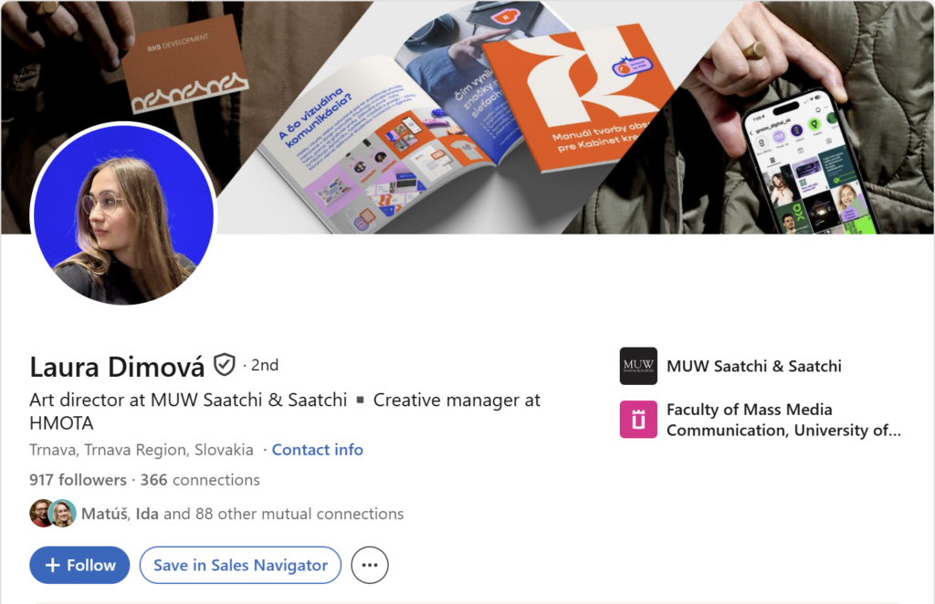 Prvá impresia Linkedin profilu – Laura Dimová