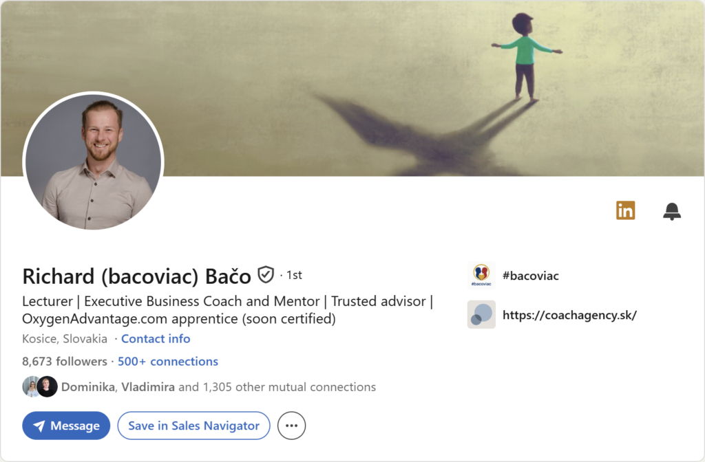 Prvá impresia Linkedin profilu – Richard Bačo