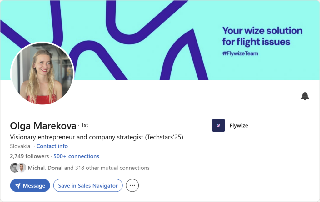 Prvá impresia Linkedin profilu – Oľga Mareková