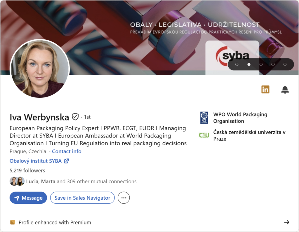 Prvá impresia Linkedin profilu – Iva Werbynska