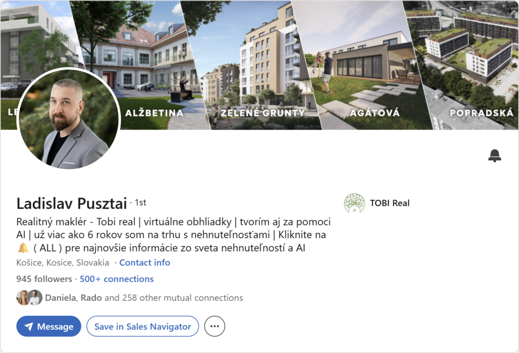 Prvá impresia Linkedin profilu – Ladislav Pusztai