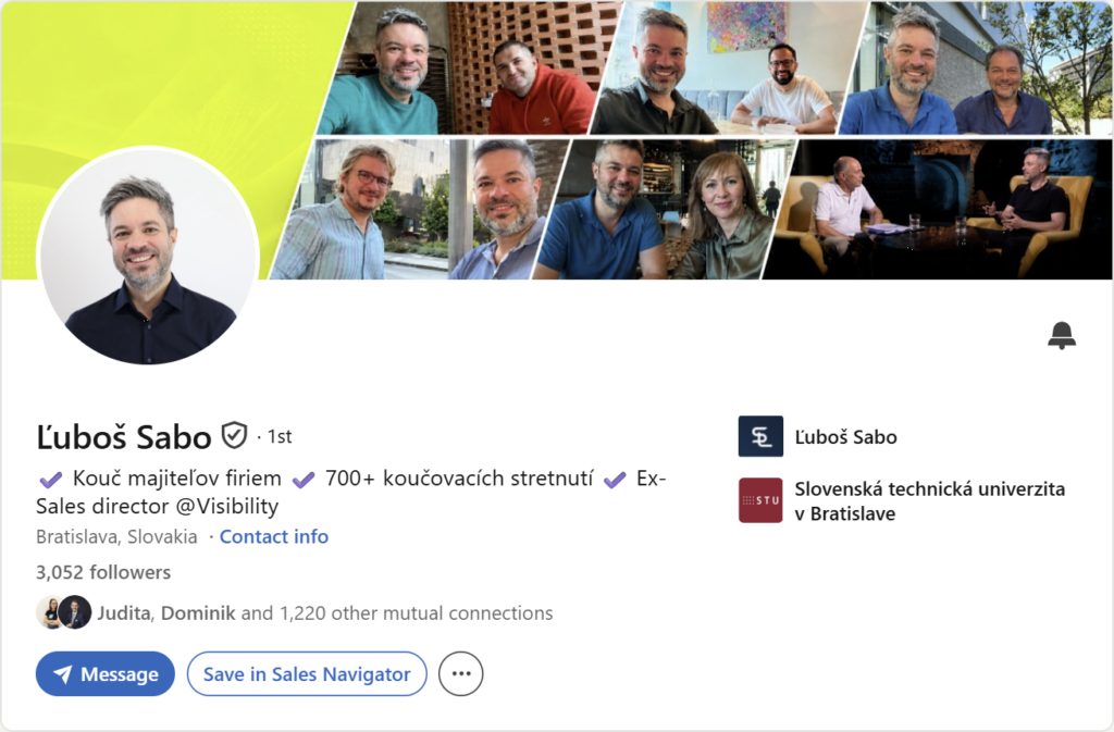 Prvá impresia Linkedin profilu – Ľubo Sabo