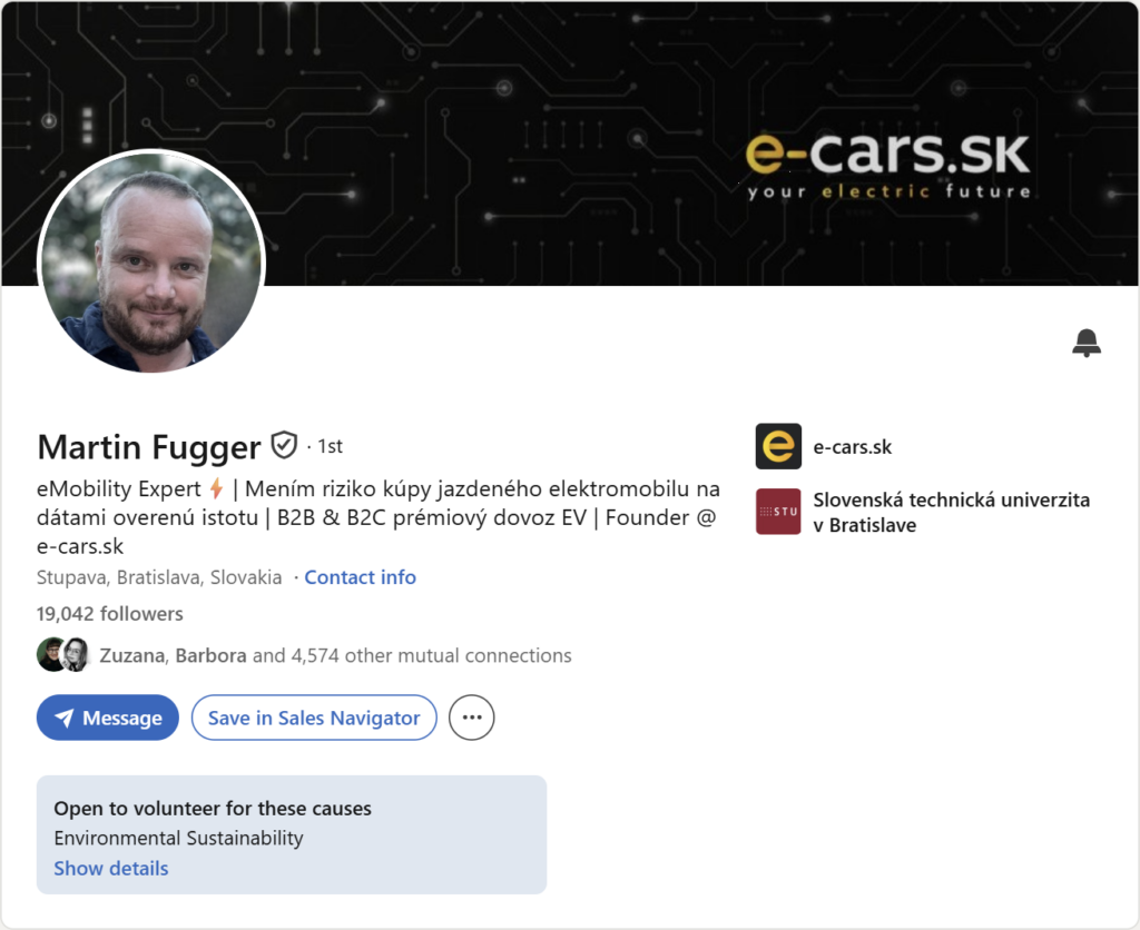 Prvá impresia Linkedin profilu – Martin Fugger