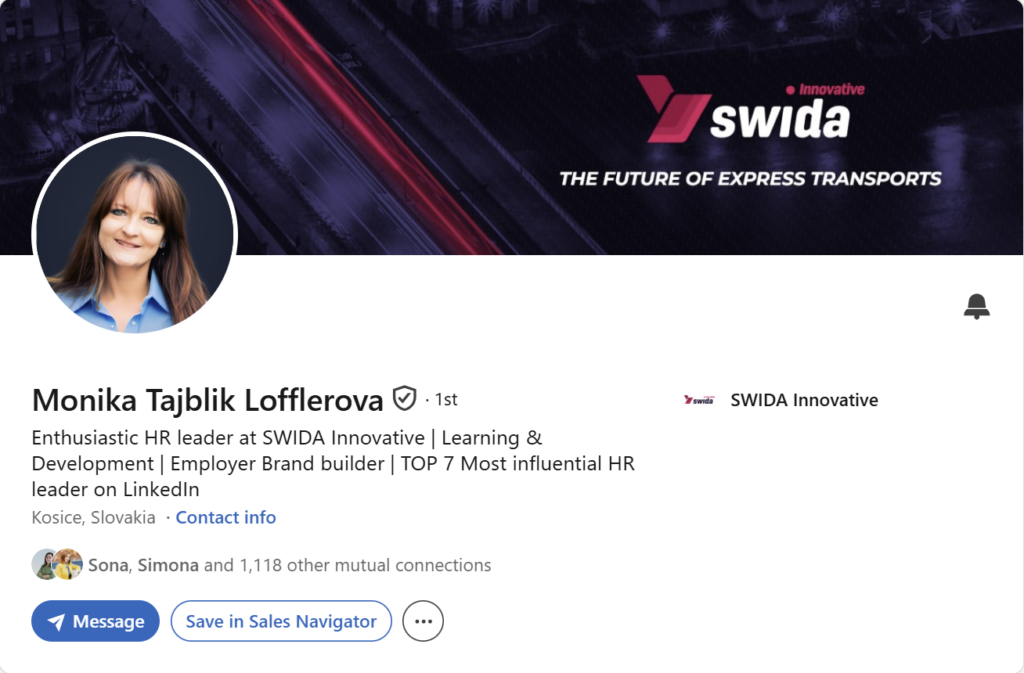 Prvá impresia Linkedin profilu – Monika Tajblik Lofflerova