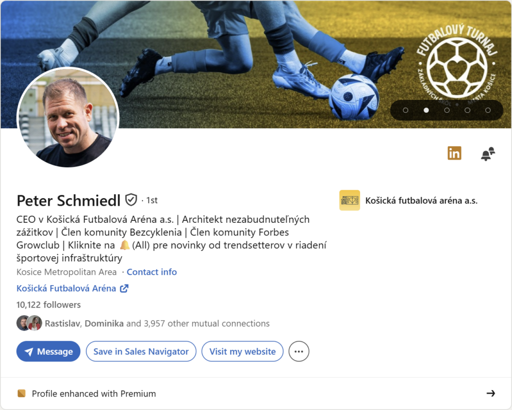 Prvá impresia Linkedin profilu – Peter Schmiedl