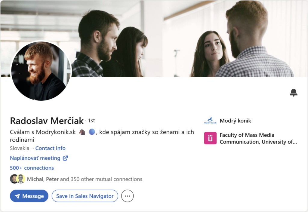 Prvá impresia Linkedin profilu – Radoslav Merčiak