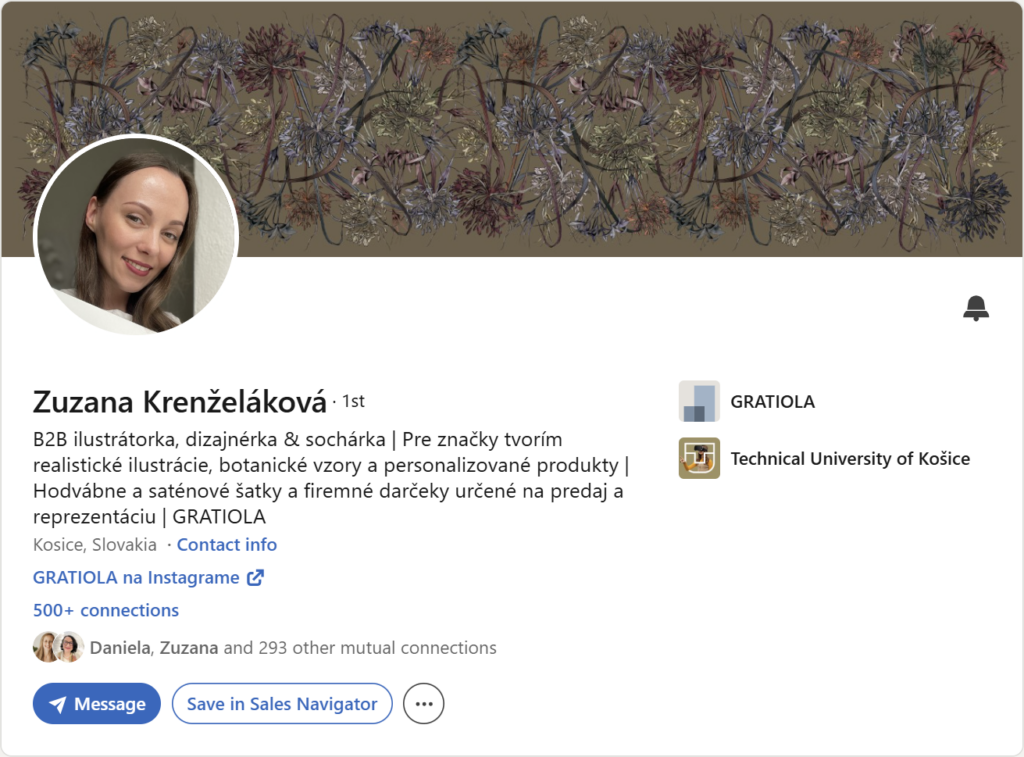 Prvá impresia Linkedin profilu – Zuzana Krenželáková