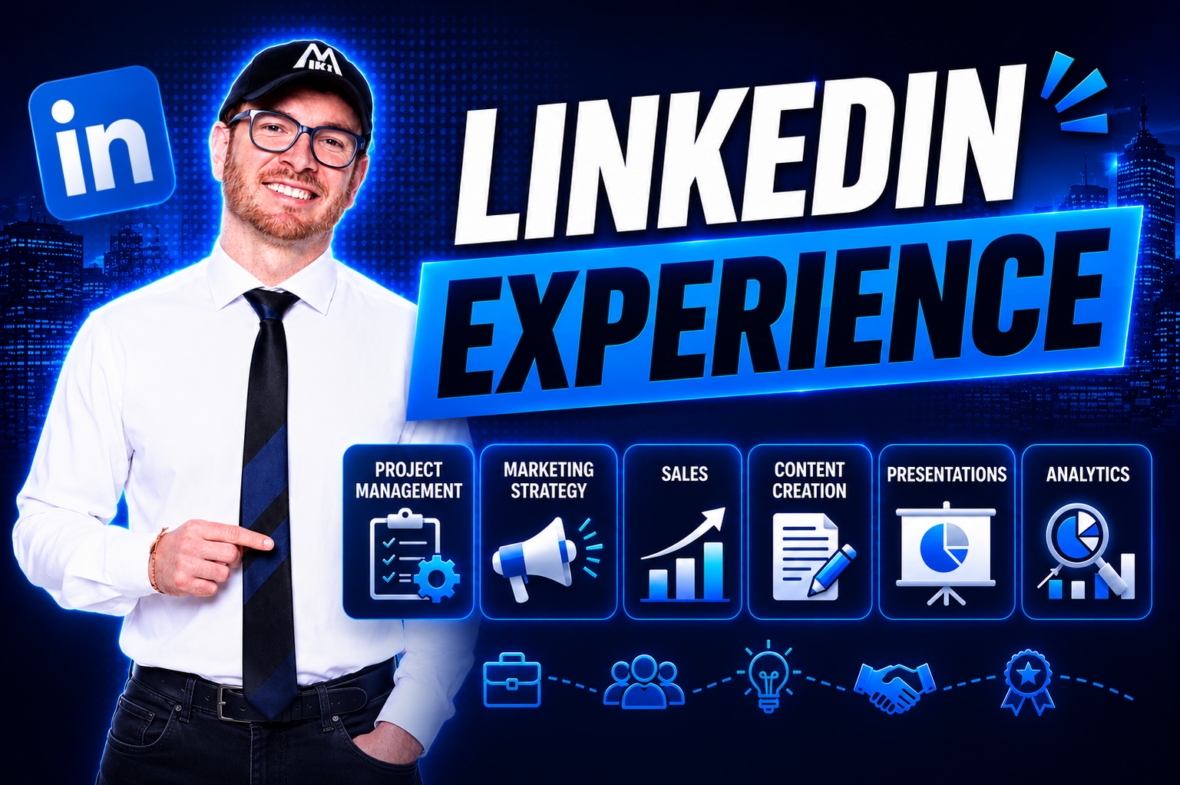 Linkedin Experience – projektový manažment, marketing, predaj, tvorba obsahu, prezentácie a analýza
