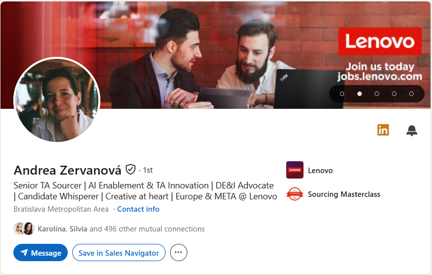 Prvá impresia Linkedin profilu – Andrea Zervanová