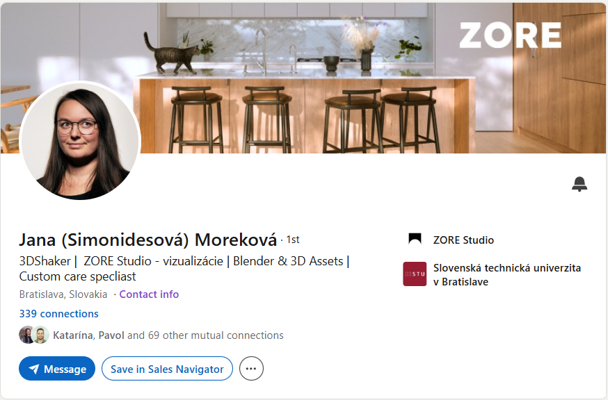 Prvá impresia Linkedin profilu – Jana Moreková