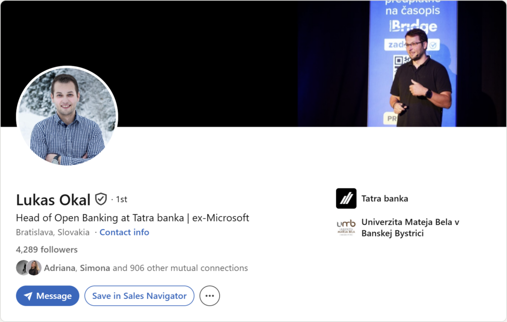 Prvá impresia Linkedin profilu – Lukáš Okál