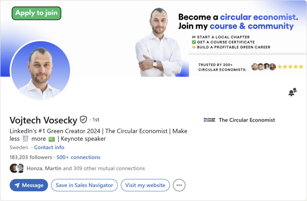 Prvá impresia Linkedin profilu – Vojtěch Vosecký