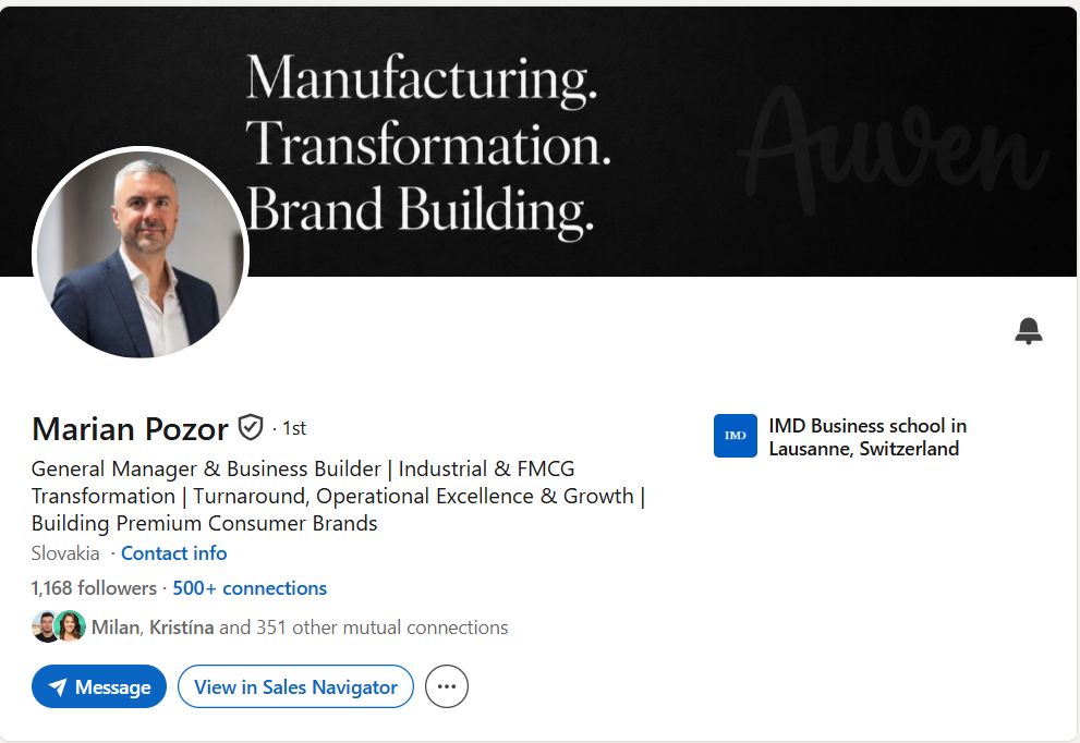 Prvá impresia Linkedin profilu – Marian Pozor