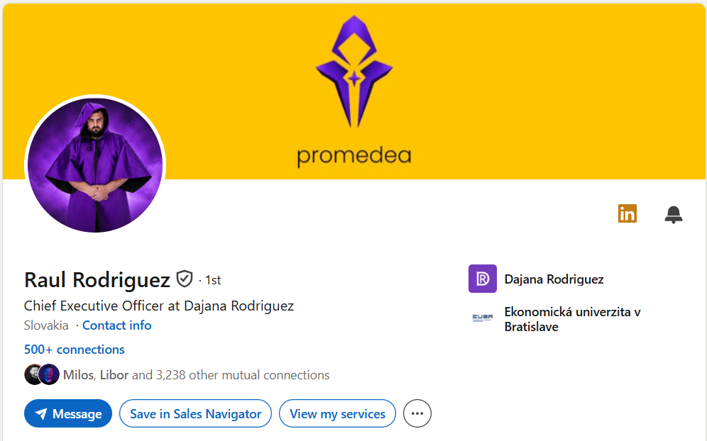 Prvá impresia Linkedin profilu – Raul Rodriguez
